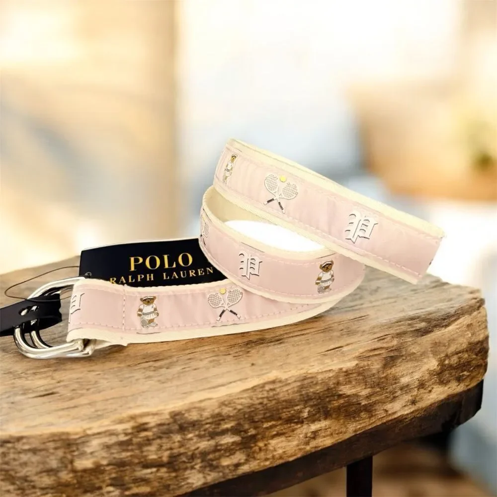 Polo Ralph Lauren Pink Tennis Bear Canvas Belt – Kids Size S – NWT